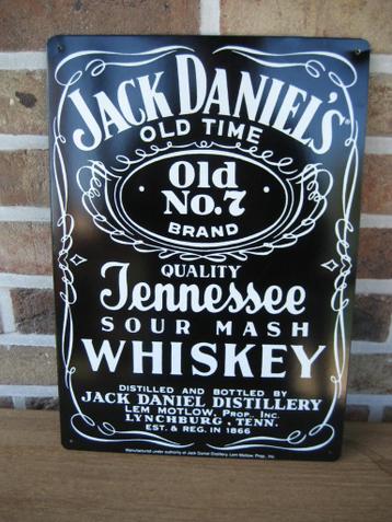 Metalen Bord Jack Daniels Old 7 Black 30x42.5 cm.