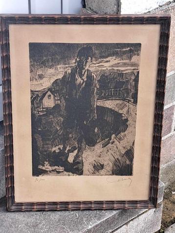 gravure signe marcel gibon beschikbaar voor biedingen