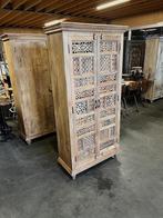 Handgesneden Kast uit India Uniek exemplaar Ibiza/Boho Nieuw, Huis en Inrichting, Overige houtsoorten, Met deur(en), Nieuw, Ophalen of Verzenden