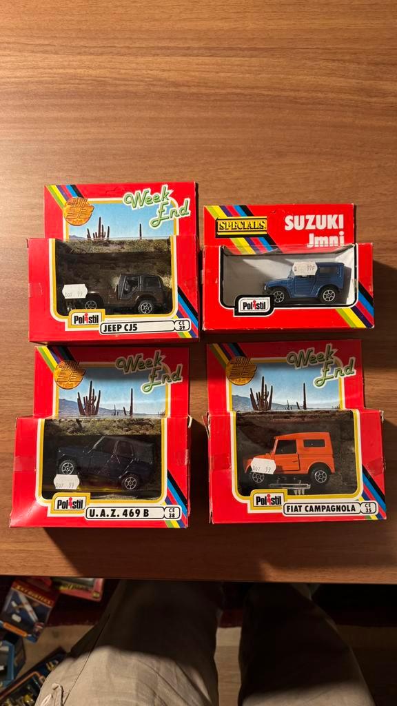 Polistil 4x4 Off-Road Lot – Jeep, Suzuki, U.A.Z., Fiat, Hobby & Loisirs créatifs, Voitures miniatures | 1:24, Comme neuf, Enlèvement ou Envoi