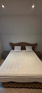 Bed, Huis en Inrichting, Slaapkamer | Bedden, Ophalen, Gebruikt, Beige, Tweepersoons