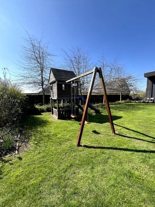 Speelhuisje, Kinderen en Baby's, Speelgoed | Buiten | Speeltoestellen, Gebruikt, Glijbaan, Klimwand, Schommel, Aanbouwonderdeel