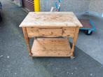 Table sur roulette en bois, Doe-het-zelf en Bouw, Werkbanken, Ophalen, Zo goed als nieuw