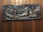 Plaque murale en cuivre africain avec 3 femmes