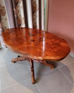 Vintage salontafel in warm wortelnotenfineer, Huis en Inrichting, Ophalen, Gebruikt, 100 tot 150 cm, 50 tot 75 cm
