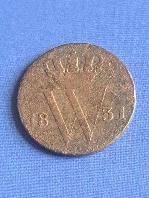 1831 Nederland halve cent in brons Willem I, Postzegels en Munten, Munten | Nederland, Losse munt, Overige waardes, Koning Willem I
