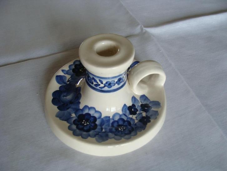 Ancien bougeoir avec poignée, marque fajans, poinçonné, Antiek en Kunst, Antiek | Kandelaars, Ophalen of Verzenden