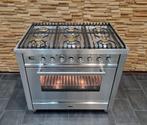 🔥Luxe Fornuis Boretti 90 cm rvs + rvs 6 pits 1 grote oven, 60 cm of meer, 5 kookzones of meer, Vrijstaand, 90 tot 95 cm