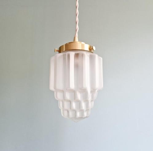 Art Deco-hanglamp, type Skyscraper (1 beschikbaar), Antiek en Kunst, Antiek | Verlichting, Ophalen