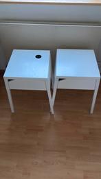 Deux tables de chevets blanches ikea en fer, Maison & Meubles, Enlèvement, Utilisé