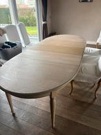 uitschuifbare tafel + stoelen, Enlèvement, Utilisé, Chêne, Ovale