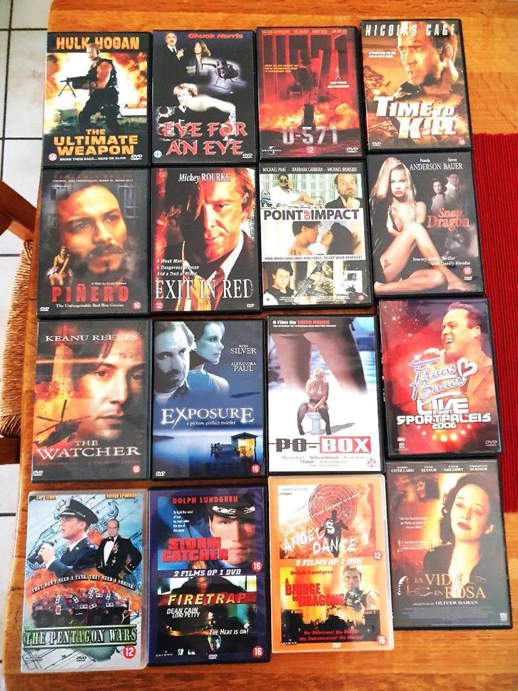 **16  DVD allerlei               * weggeefprijs 2.0€/st(lot), CD & DVD, DVD | Action, Comme neuf, Enlèvement