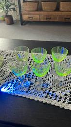 6 x uranium wijnglas, Ophalen of Verzenden