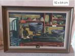 vintage schilderij ``Vlaamse kruidenier 30er Jaren``, Verzamelen, Ophalen of Verzenden, Huis en Inrichting