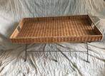 Vintage rotan salontafel met metalen poten Habitat, Huis en Inrichting, Tafels | Salontafels, Ophalen, Zo goed als nieuw