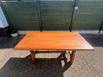Volledig eiken tafel, Tuin en Terras, Ophalen, Gebruikt, Rechthoekig, Overige materialen