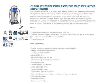 stofzuiger nat droog Hyundai 57717FF  beschikbaar voor biedingen