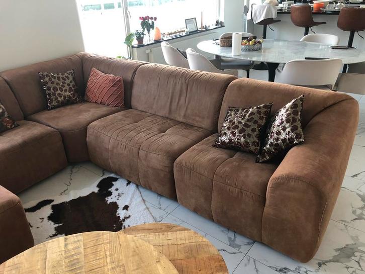 Salon en micro fibre Suedine, Maison & Meubles, Canapés | Coins salons complets, Comme neuf, Enlèvement