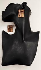 Bijzondere bronzen modernistische oorbellen Nolin Stig, Ophalen of Verzenden, Zo goed als nieuw