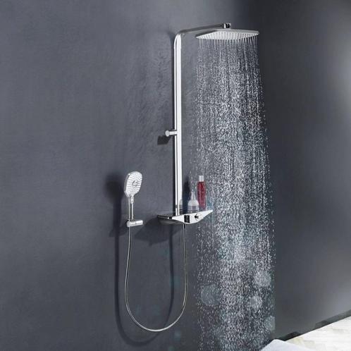 HANSA Hansaemotion - regendouchekraan, chroom / grijs glas, Doe-het-zelf en Bouw, Sanitair, Nieuw, Douche, Chroom, Glas, Ophalen