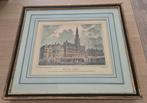 Oude gravure Stadhuis van Brussel, Antiek en Kunst, Ophalen of Verzenden