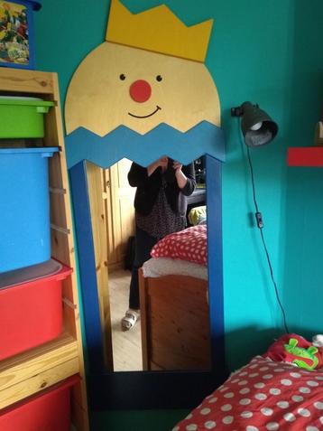 Grote haba spiegel 'koning' voor kinderkamer, Kinderen en Baby's, Ophalen of Verzenden, Zo goed als nieuw, Spiegel