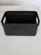 Boîte de rangement en plastique noire, Enlèvement ou Envoi, Comme neuf, Synthétique