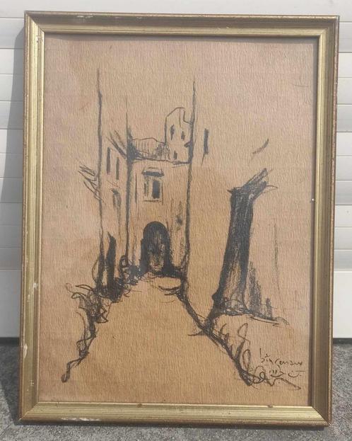 Fusain Signe ben genaux, Antiek en Kunst, Kunst | Tekeningen en Fotografie, Ophalen of Verzenden