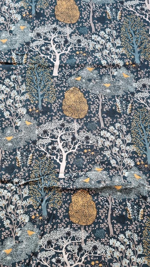 Viscose Rayon See you at six Oriental Garden, Hobby en Vrije tijd, Stoffen en Lappen, Nieuw, 120 cm of meer, 30 tot 200 cm, Groen