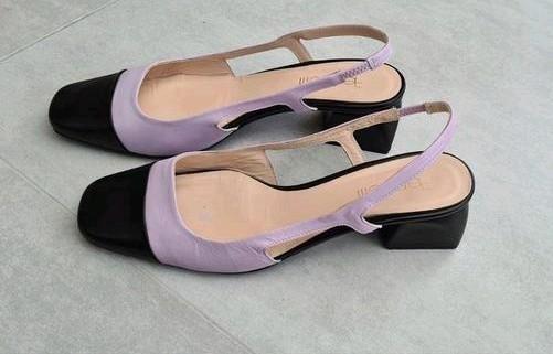 Open leren schoenen M. 41 (eerder M.40), Kleding | Dames, Schoenen, Zo goed als nieuw, Zwart, Ophalen of Verzenden