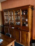 Massief houten vitrinekast, Huis en Inrichting, Kasten | Buffetkasten, Ophalen, Gebruikt