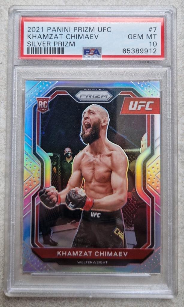 2021 UFC Khamzat Chimaev zilver 'true rookie card' PSA 10, Hobby en Vrije tijd, Stickers en Plaatjes, Nieuw, Plaatje, Ophalen of Verzenden