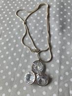Zilveren ketting met kristallen hanger, Handtassen en Accessoires, Ophalen of Verzenden