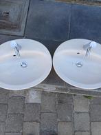 wasbak (keramiek) 2xinbouw en inoxwasbak voor garage, Doe-het-zelf en Bouw, Ophalen, Zo goed als nieuw, Inox, Wastafel