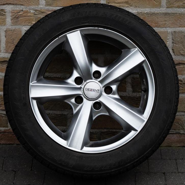4 lichtmetalen DEZENT velgen met winterbanden, Auto-onderdelen, Banden en Velgen, Velg(en), Winterbanden, 16 inch, 205 mm, Personenwagen