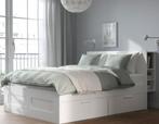 IKEA BRIMNES BED 140x200 + opbergruimte + boxspring en matra, Huis en Inrichting, Slaapkamer | Bedden, Ophalen, Wit, Tweepersoons