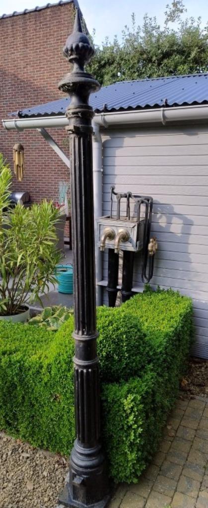 Set(2)Antieke Poortpalen in massief gietijzer 215 cm +100kg, Huis en Inrichting, Woonaccessoires | Zuilen en Pilaren, Gebruikt