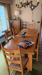 Kloostertafel vol eik / 6 stoelen, Antiek en Kunst, Ophalen