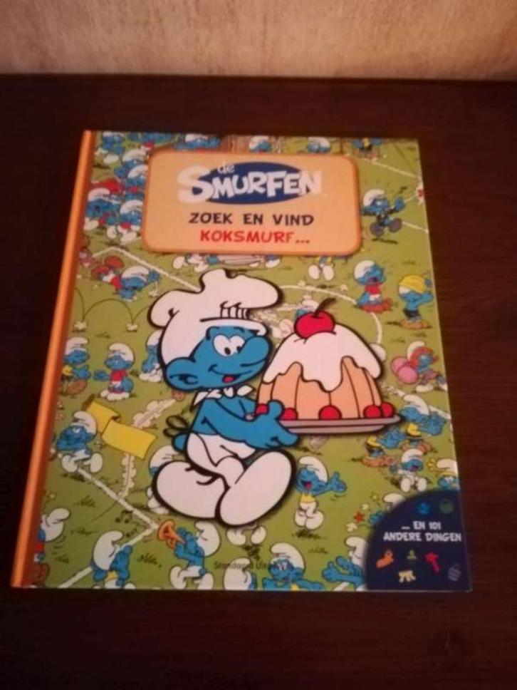 De Smurfen : zoek en vind koksmurf..., Boeken, Kinderboeken | Kleuters, Zo goed als nieuw, Fictie algemeen, 4 jaar, Jongen of Meisje