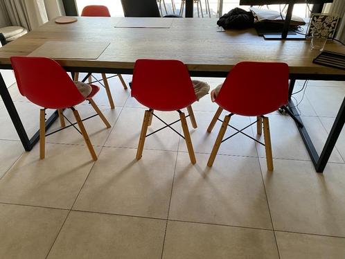 EETKAMERSTOELEN ALS NIEUW, Huis en Inrichting, Stoelen, Zo goed als nieuw, Vier, Hout, Kunststof, Rood, Ophalen