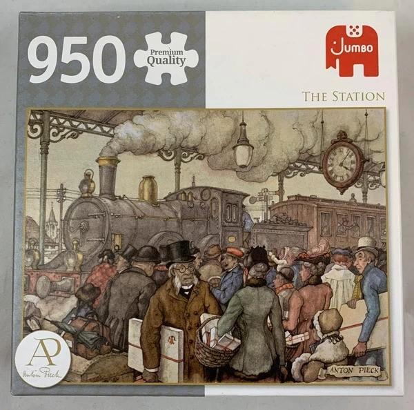 Anton Pieck puzzel the station 950 stukjes Jumbo compleet, Hobby en Vrije tijd, Denksport en Puzzels, Zo goed als nieuw, Verzenden