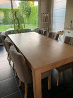 Massief eiken tafel (uitbreidbaar tot 8 pers), Huis en Inrichting, Tafels | Eettafels, Ophalen, 100 tot 150 cm, Eikenhout, 200 cm of meer