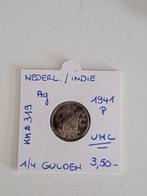 Nederlands indie 1/4 gulden 1941 P    AG in  UNC !geres NS!!, Ophalen of Verzenden