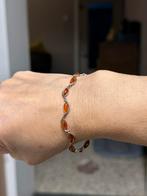 Bracelet en argent, avec ambre, Ophalen of Verzenden, Zo goed als nieuw, Zilver, Zilver