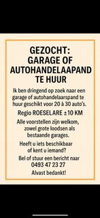 Gezocht: Garage of Autohandelaarspand te huur, Vacatures