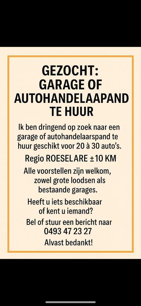 Gezocht: Garage of Autohandelaarspand te huur, Vacatures, Vacatures | Thuiswerk