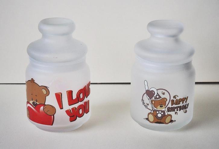 2 Glazen snoepjesbokalen – voorraadpotten, Huis en Inrichting, Woonaccessoires | Overige, Zo goed als nieuw, Ophalen of Verzenden