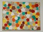 Très belle peinture abstraite sur toile signée dim 80/60 cm, Antiquités & Art, Enlèvement ou Envoi