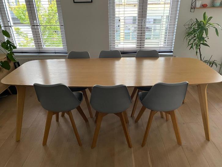 Houten eettafel van Overstock Home, Huis en Inrichting, Tafels | Eettafels, Gebruikt, 50 tot 100 cm, 200 cm of meer, Vijf personen of meer