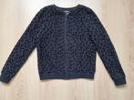 Zwarte sweaterjas met luipaardprint - maat 152, Ophalen of Verzenden, Gebruikt, Meisje, Trui of Vest
